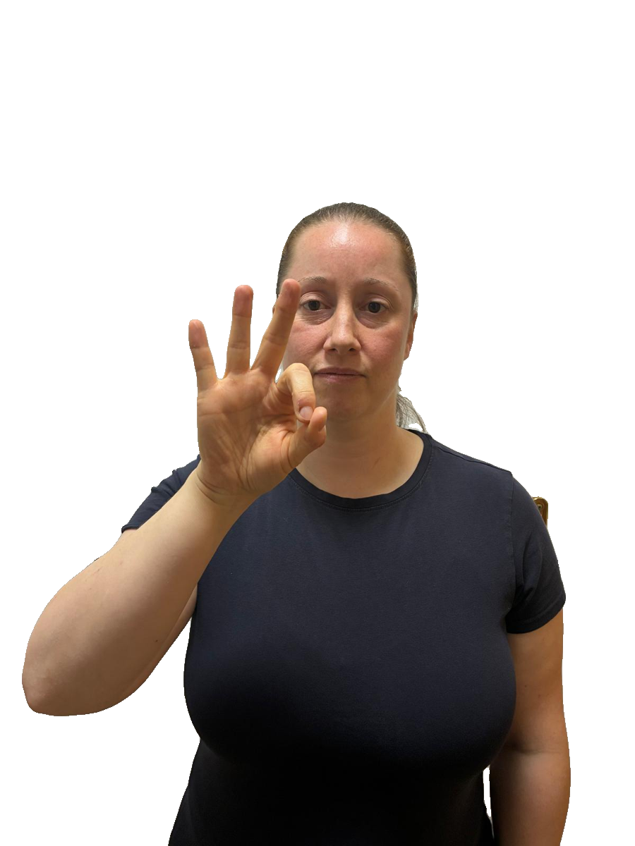 ASL handshape labelled F