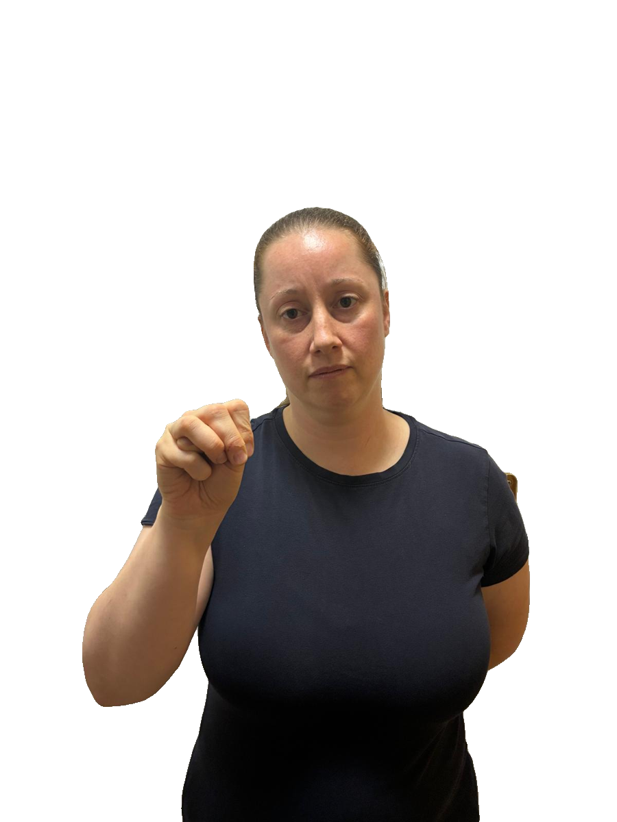 ASL handshape labelled M