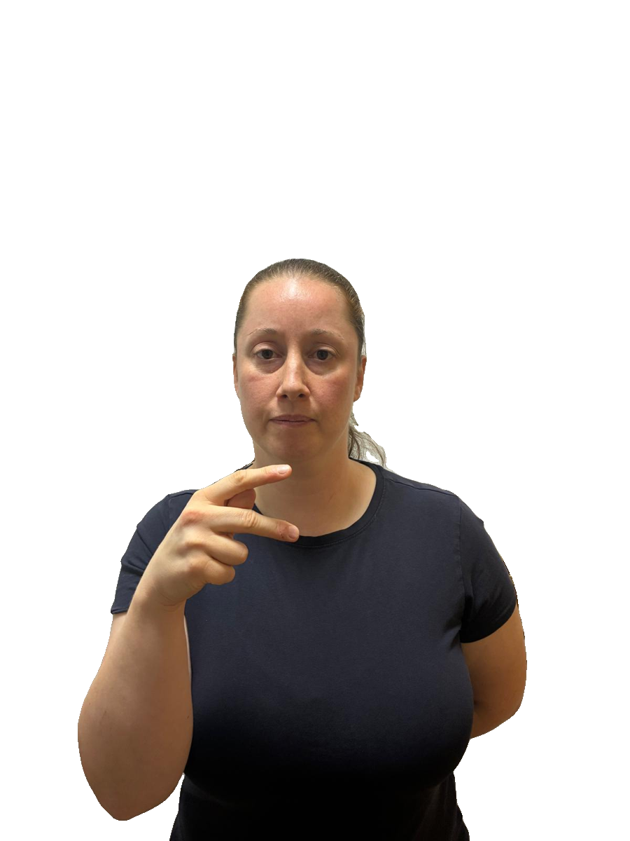 ASL handshape labelled P