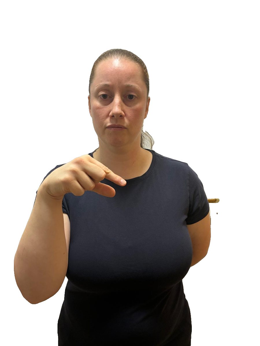 ASL handshape labelled Q