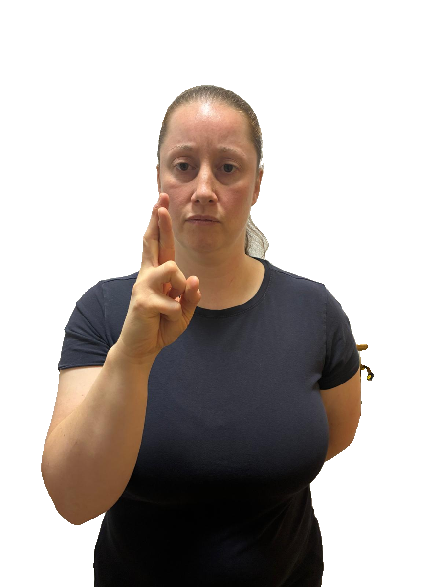 ASL handshape labelled R